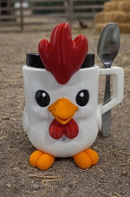 Meet Chip The Chicken   Chicken Ice Cream Pint Holder with Spoon Slot!  
