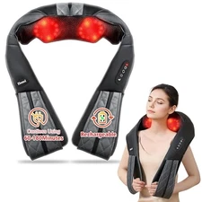 ELOMOL Neck Shoulder Massager with Heat CORDLESS BACK AND NECK MASSAGE - BLACK
