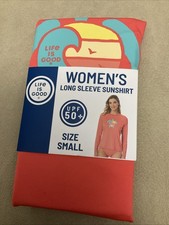 Life Is Good Rashguard Sun Shirt Small Womens Sea Turtle Coral Nwt Long Sleeve