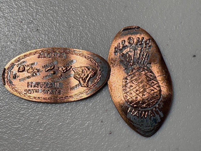 2 Hawaii Elongated Cents From 1990 era uncirculated Condition SKU#38459