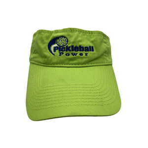 Pickleball Power Hat Cap Strap Back Neon Green 100% Cotton Embroidered