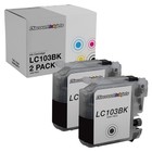 2 LC103BK for Brother LC103XL LC103 XL BLACK Ink Cartridge High Yield MFC-J6520D