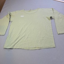Vintage Anvil Long Sleeve T-Shirt Sage Green Cotton Made in USA Distressed Large