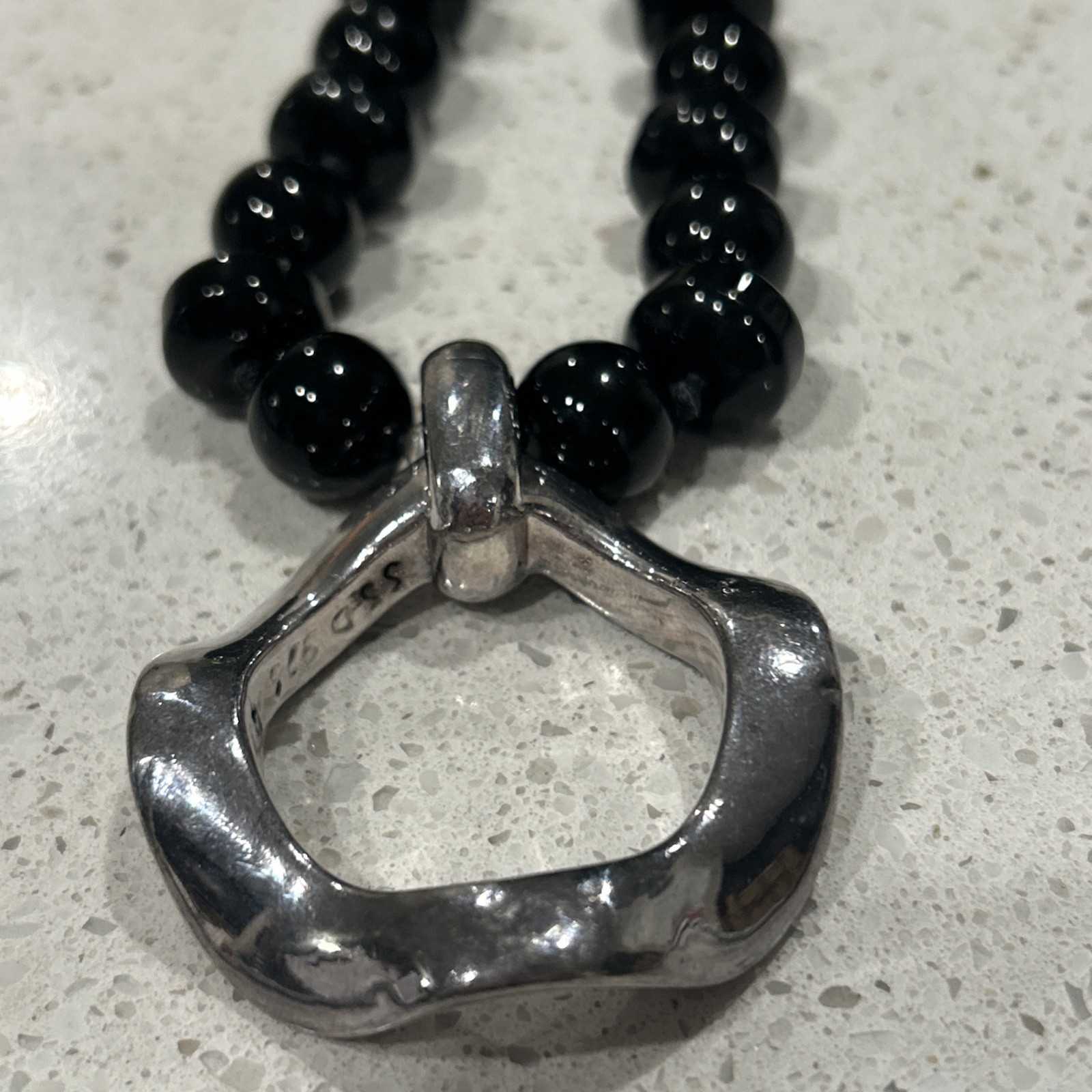 Simon Sebbag Sterling Silver Onyx  Statement Neck… - image 9