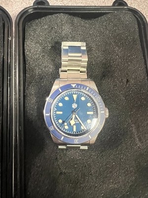 SAN MARTIN SN004 BB58 6200 Matte Blue Bezel 38.5mm 200M WR NH35A Watch