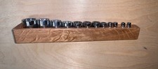 Vintage Craftsman 12 Piece Socket Set Sae 38 And 14 Drive In Oak Tray. Usa