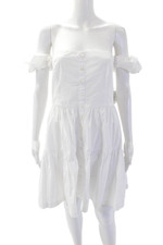 STAUD Womens Mini Elio Dress - White Size 12