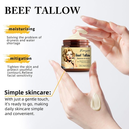 Whipped Beef Tallow and Manuka Honey Balm for Skin Unscented Grass Fed 1pc - Picture 4 of 8