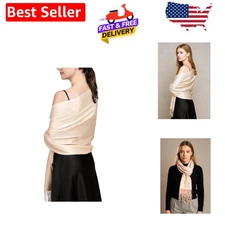 Versatile Pashmina Shawl in Cream - Ideal for Bridesmaids & Special Occasions