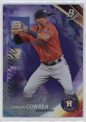 2017 Bowman Platinum Purple 20/250 Carlos Correa #45 11h3