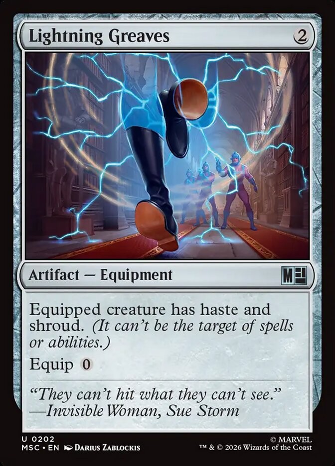 Lightning Greaves 202 NM Marvel Super Heroes Commander MTG