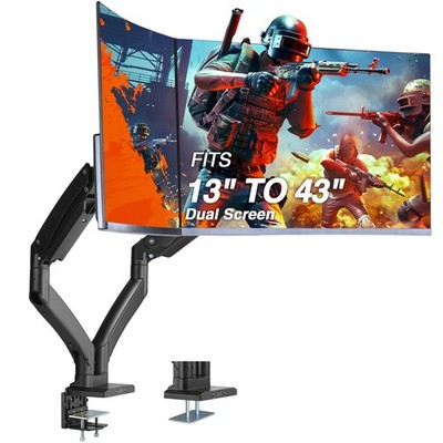 AVLT Dual 13''-43'' Monitor Arm - Desk Mount for Two Flat/Curved Monitors - Ful...