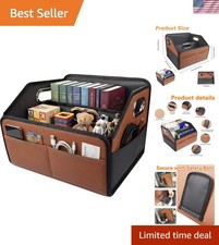 Car Organizer - 2025 Upgraded Leather Car Storage Organizer for Front Back Se...