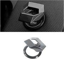Engine Start/Stop Button Cover, Zinc Alloy Push Button Start Cover Color: Grey