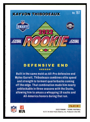 2022 Panini Score Kayvon Thibodeaux 1992 Throwback TB7 - New York