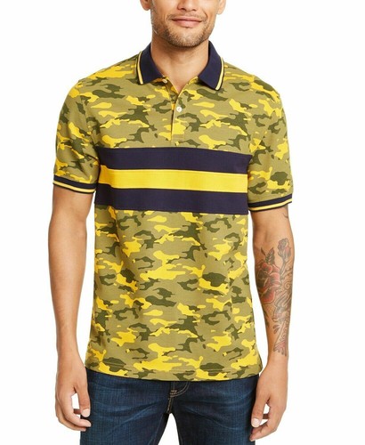 men's stripe colorblock short sleeve regular fit polo shirt