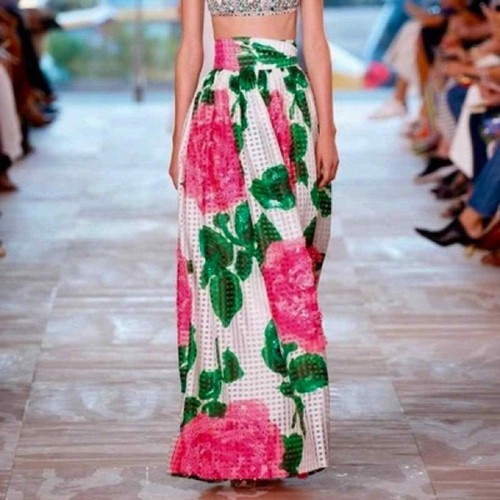 2 XS NWT TORY BURCH Daniella Maxi Skirt Garden Party Nantucket Floral Bridesmaid - Picture 7 of 14