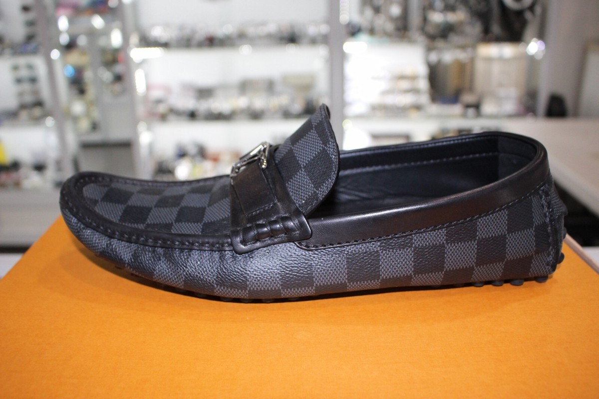 Louis Vuitton Logo LV Hockenheim Moccasin Shoe in leather Black Size 8 M LOUIS VUITTON Hockenheim Moccasin Leather Loafers Black US 10 main image 4