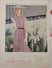 1954 womens Nelly Don Enka Rayon sheer belted dress vintage fashion ad