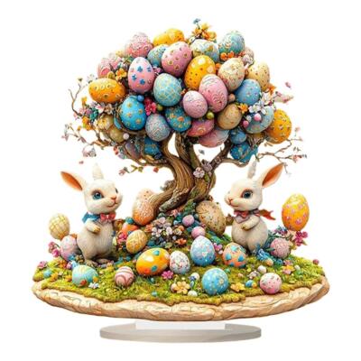 Easter Bunny with Egg Easter Decor Spring Easter Egg Home Decor Party Gift D9C9