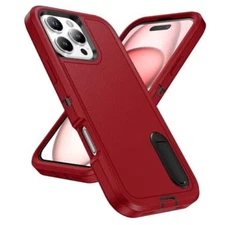  for iPhone 16 Pro Max Case with Stand,Heavy Duty Protection i16 PM 6.9" Red