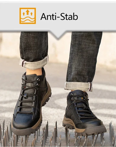 Men Safety Shoes Work Boots Steel Toe Shoes Safety Boots Anti-Smashing Sneakers - Picture 16 of 25