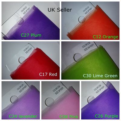 Premium Soft Plain Tulle Fabric Width 54''/ 138 cm  x Length 50 Y 100% Nylon UK 