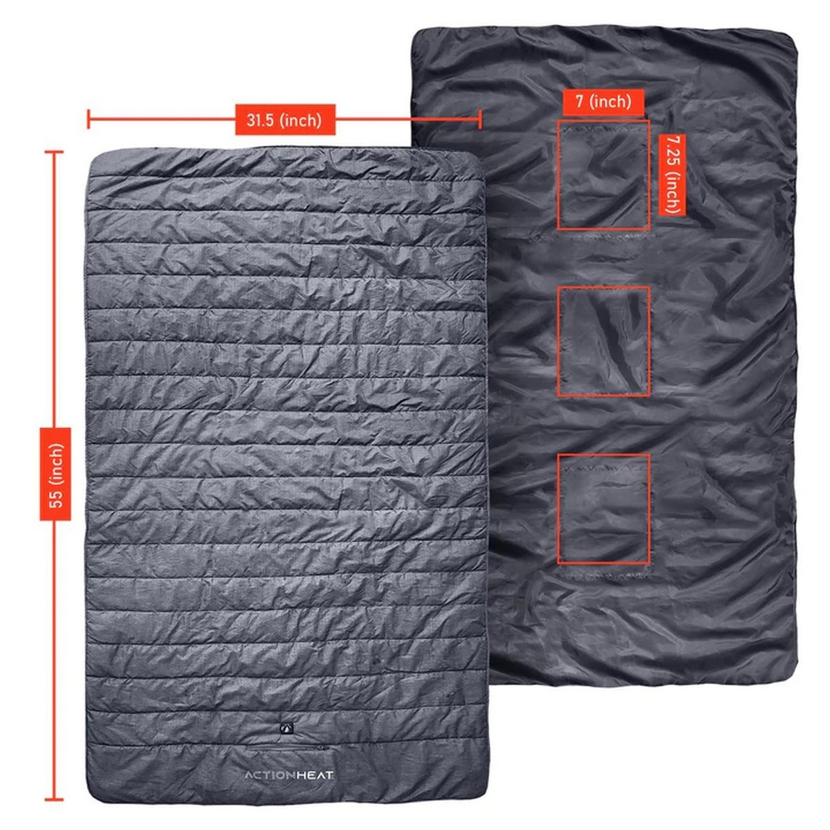 ActionHeat 7V Battery Heated Throw Blanket Gray 810058850591 | eBay