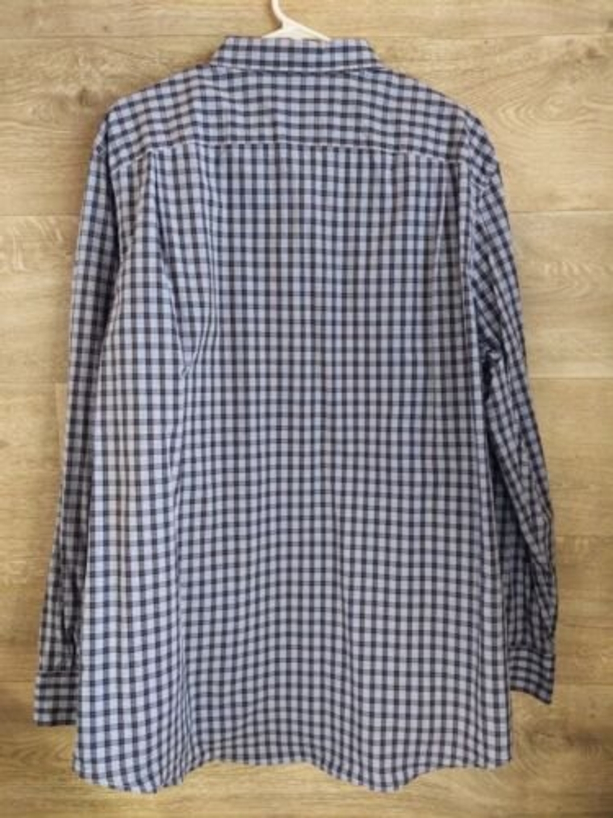 Michael Kors Mens XXL Button Up Shirt Black Blue Checkered Collared Long Sleeve thumbnail 5