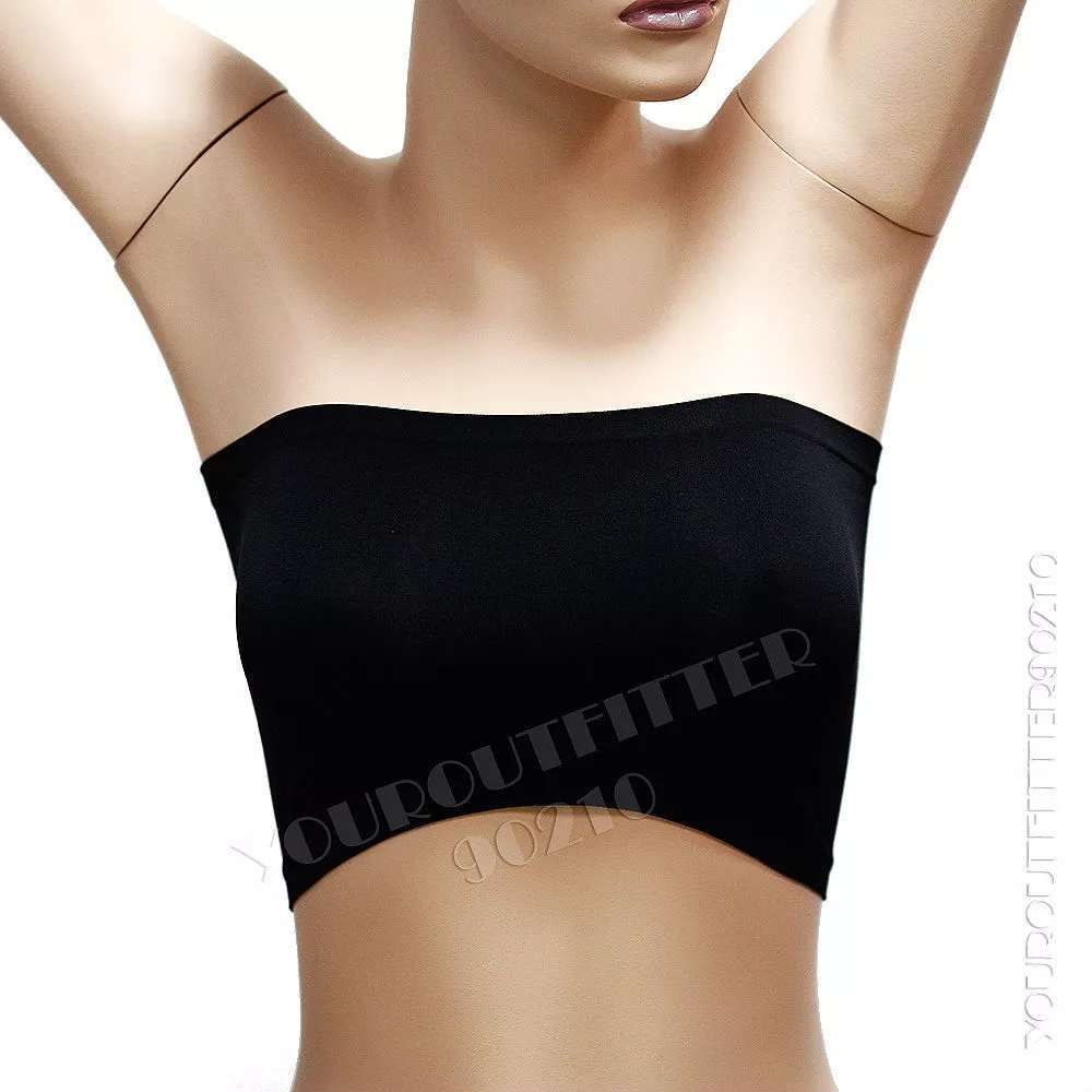 Women's Strapless Tube Bra Top Seamless Stretch Bandeau Fits Fitness Non  Padded