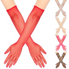 Women Gloves Fishnet small holes Finger long sleeve Dance Party arm Elbow 30001