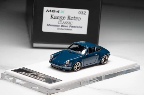 1:64 Resin Car model Porsche Kaege Retro Turbo Blue Craft Gift Toys