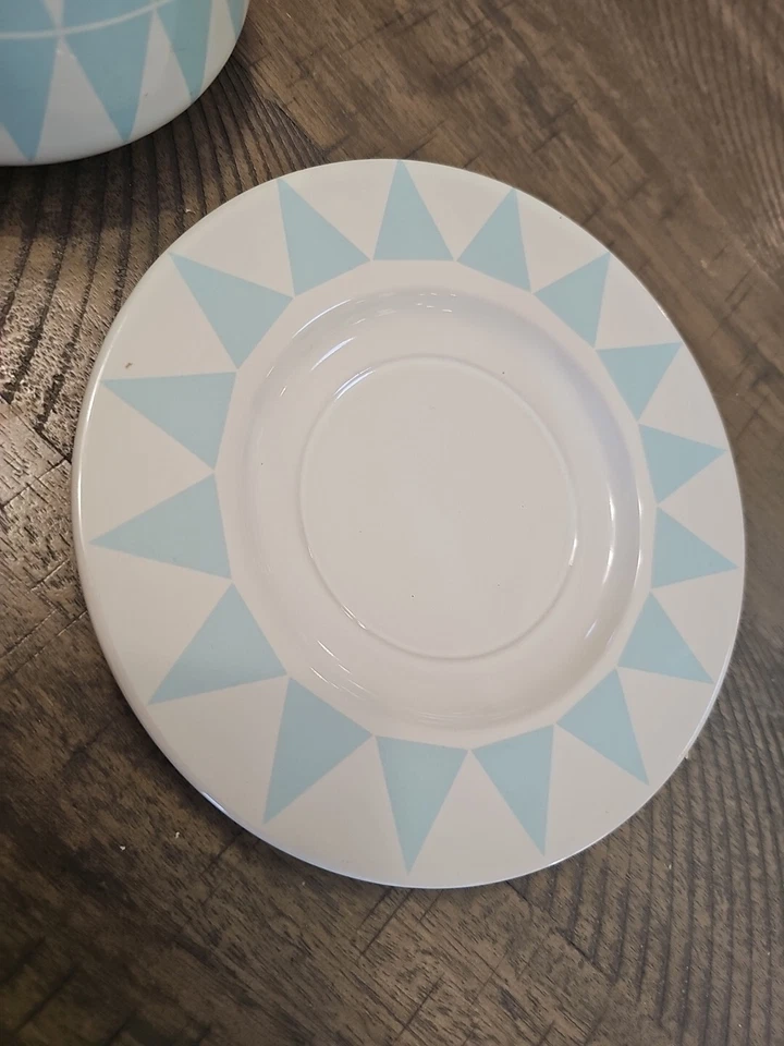 Anna Elzer Oscarson Sweden Design Harlequin Blue & White Lg COFFEE Cup & saucer - Image 2 of 4