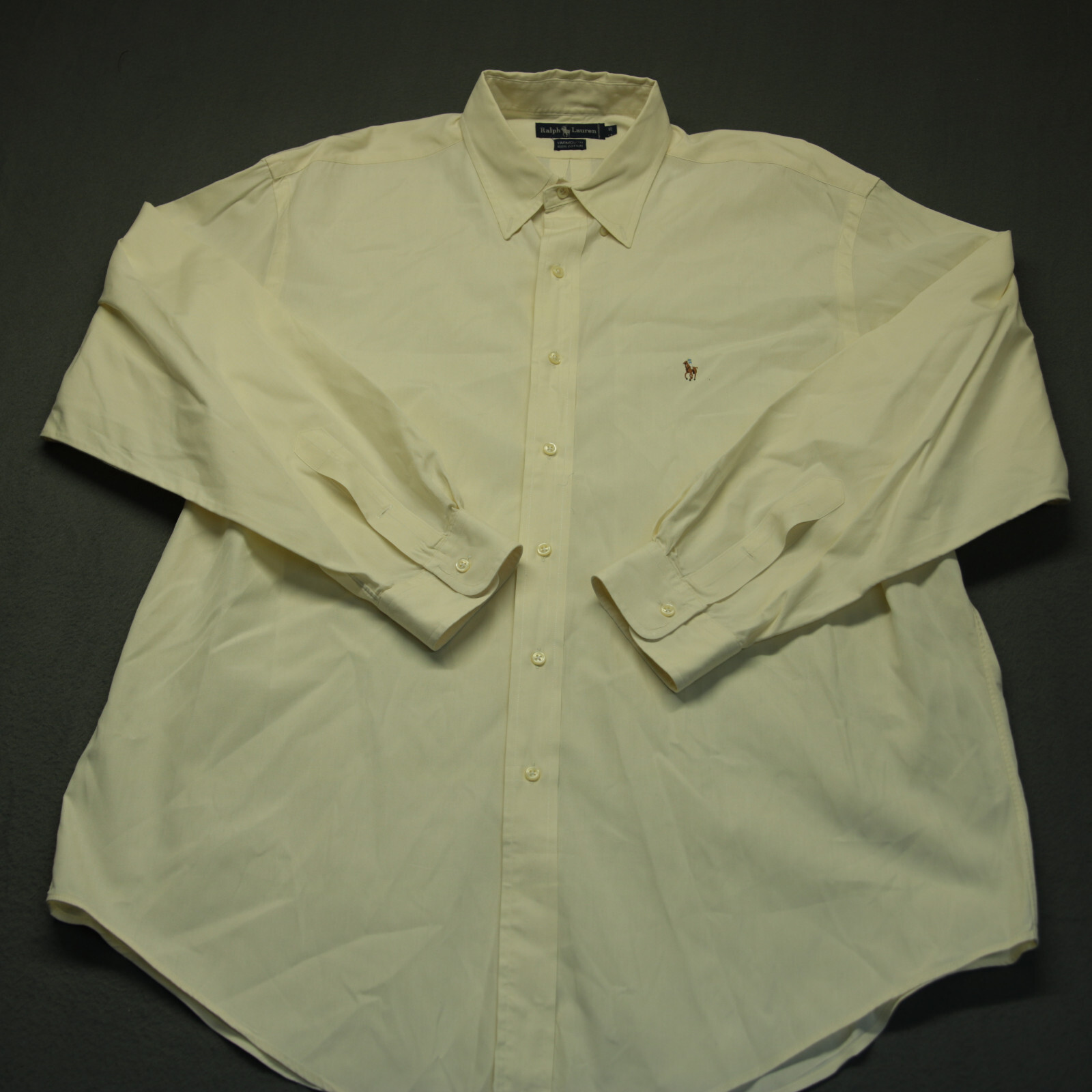 Ralph Lauren CUSTOM FIT long sleeve button down shirt 17 1 cotton white type Vintage Second Hand