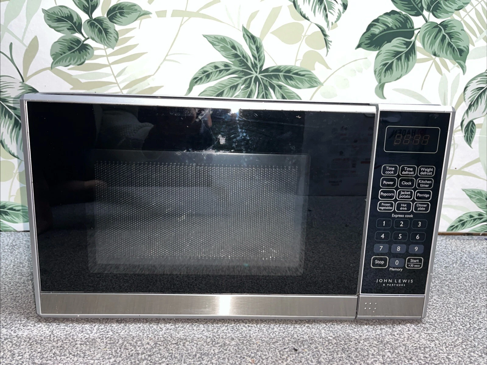 John Lewis 20L Microwave 800W digital 11power levels Defrost JLSMWO08 Silver