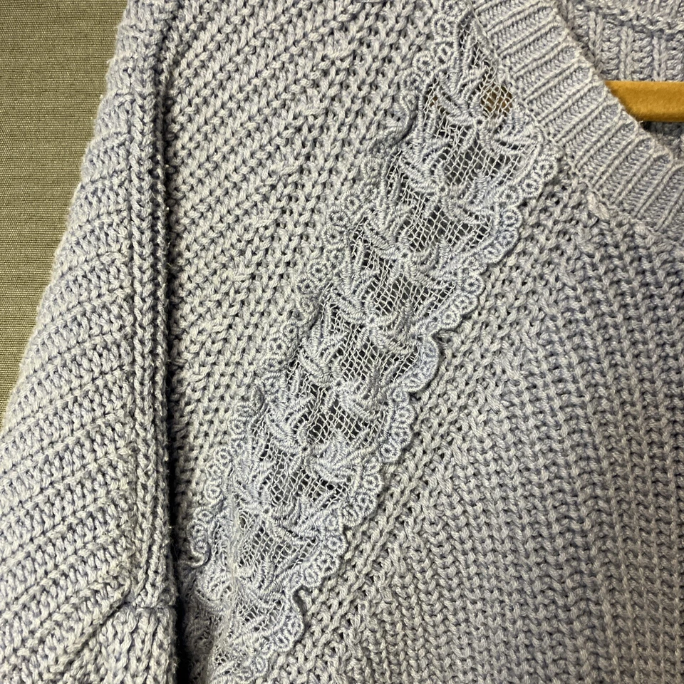 Suéter American Rag Cie Tejido con Cable para Mujer XL Lila Púrpura Encaje Cómodo Acogedor Foto 3 de 4