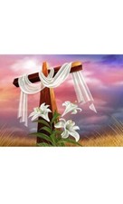 Flower Cross Diamond Painting Set - pigpigboss 5D 12x 16 Painting GREAT GIFT 
