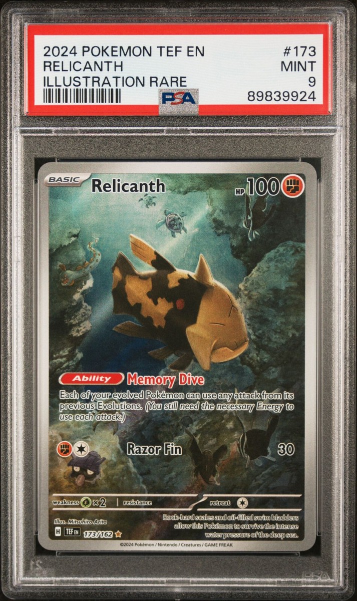 PSA 9 Mint Relicanth 173/162 Illustration Rare - Pokémon Temporal