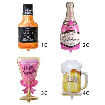 Joyeux Anniversaire Feuille Balloon Ballons Bouteille Whisky Fete Celebration Sa Ebay