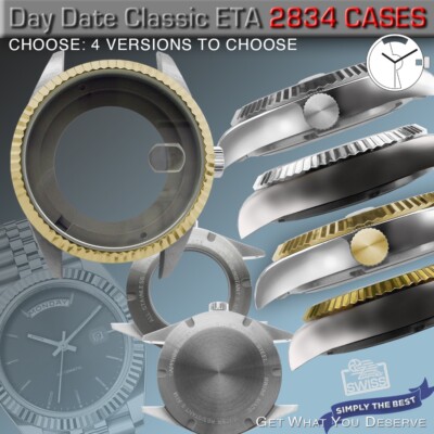 WATCH CASE CLASSIC, Ø 40MM, fit DAY/DATE MOVEMENTS: ETA-2834, SW  240