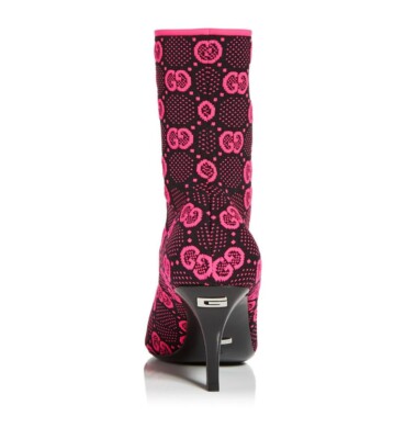 靴 GUCCI boots archive y2k GUCCI Women's Black/Pink GG Knit Ankle Booties 718378 size 10 40