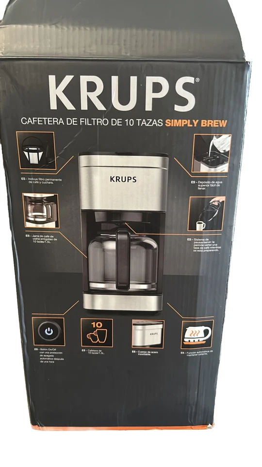 Krups Simply Brew 10-Cup Drip Coffee Maker | Stainless Steel - Image 2 of 3