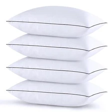 HUXMEYSON Pillows Standard Size Set of 4, Bed Pillows Set of 4, Down Alternat...