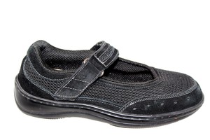 OrthoFeet Blissful Black Suede & Mesh Mary Jane Orthopedic Shoes 7D Wide | eBay