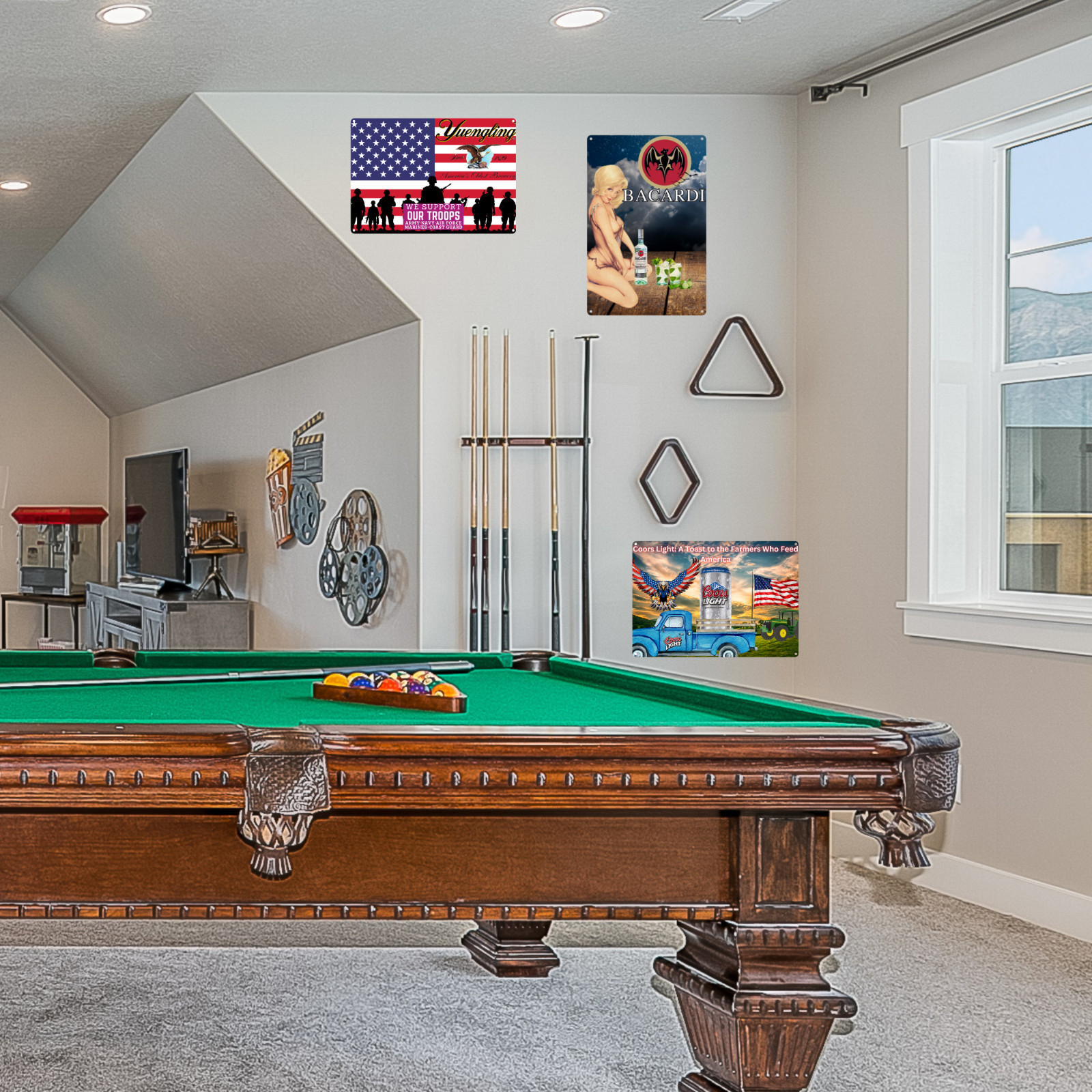 Vintage Style Bacardi Run Sexy Blonde  Metal  Sign Bar Decor Man Cave Rum Sign