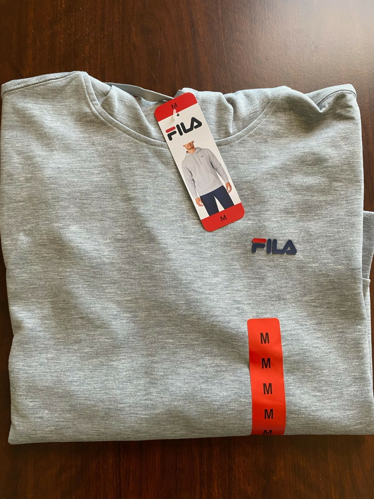 Felpa con cappuccio uomo FILA Performance FILA colore grigio taglia media nuova con etichetta