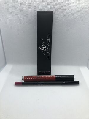 Beauty Vaulte Erupt Lip Set Matte Liquid Lipstick Natty Nat Lip Liner Carmin NEW
