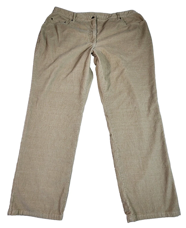 Newport News Corduroy Pants Straight Leg Trousers Womens Size 20W Beige - Image 2 of 4