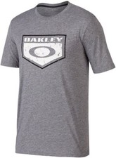 Oakley Mens O Bark Too Tee Short Sleeve T-Shirt Heather Grey Large NEW