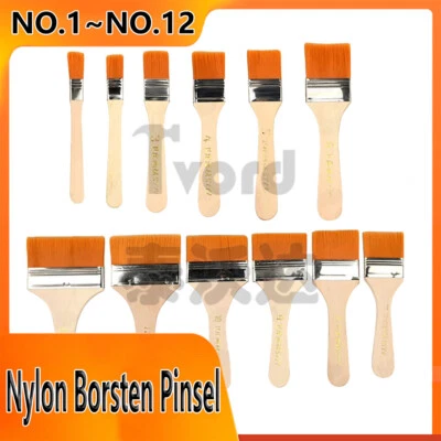 Pinsel Nylon Borsten Nr,1~Nr,12 Flachpinsel Reinigungspinsel Grundierpinsel - Bild 1 von 4